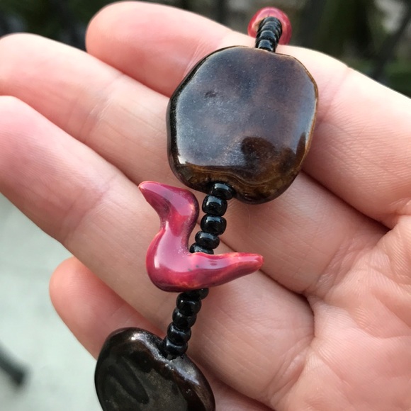 Kenyan Ceramic Bead Necklace - Picture 5 of 9